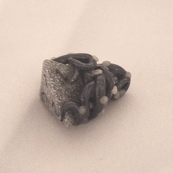 Artisan Handmade DnD D4 Holographic Dice Resin Pendant with Polymer Tentacles - Picture 1 of 8